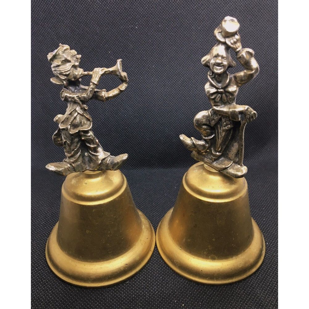 Pair of Pewter Clown Brass Bells